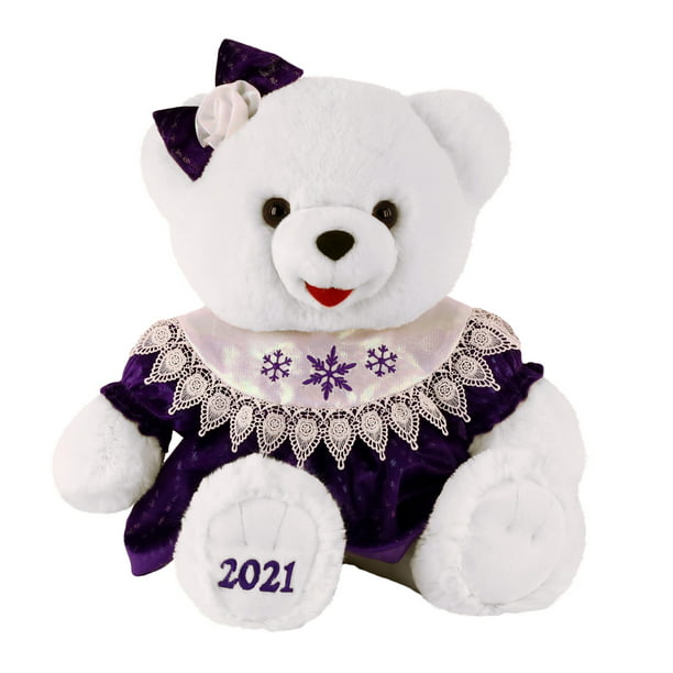 2019 WalMART CHRISTMAS Snowflake TEDDY BEAR White A Boy 13" Red Outfit Brand New